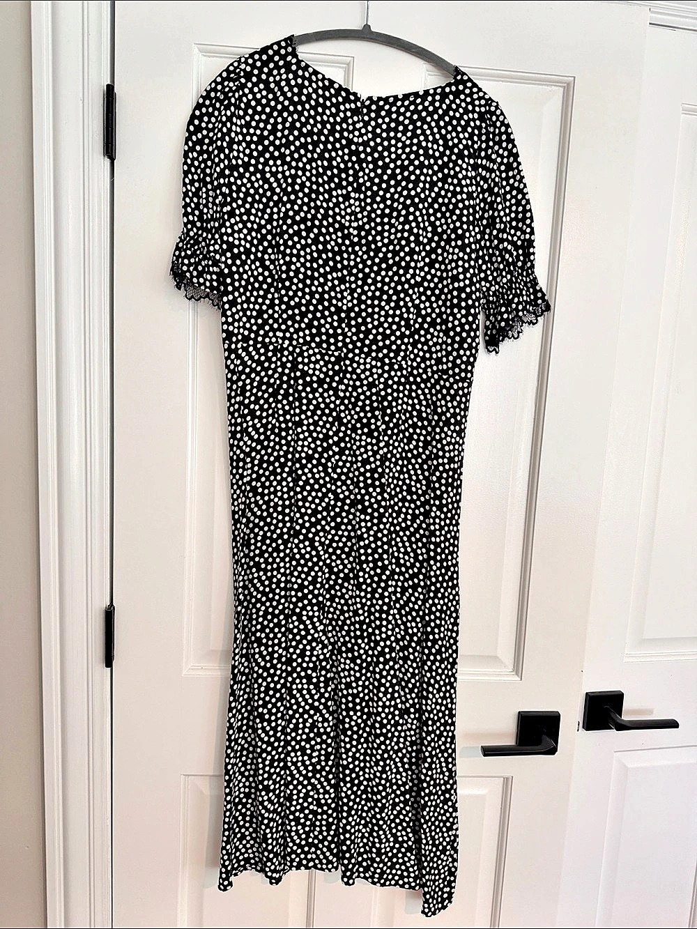 Talbots Polka Dot Midi Dress in Black & White Size 8 Like New